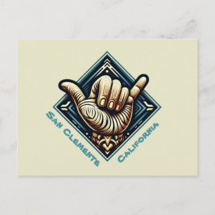 Carte Postale Symbole de la main du surfeur