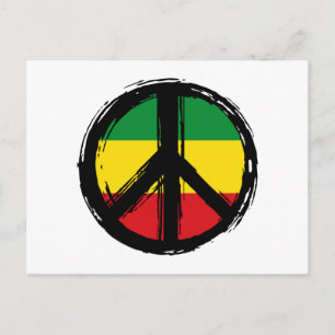 Carte Postale Symbole de la Paix avec le style de aggae