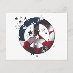 Carte Postale SYMBOLE DE LA PAIX Drapeau américain ÉTOILES & Str