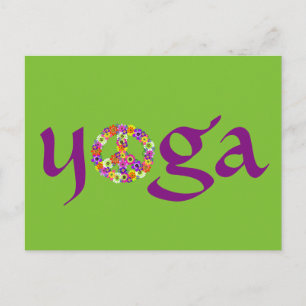 Carte Postale SYMBOLE DE LA PAIX Yoga Floral