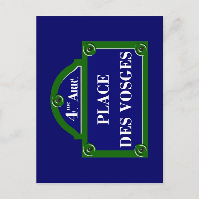 Carte Postale Symbole de la Place des Vosges (Devant)