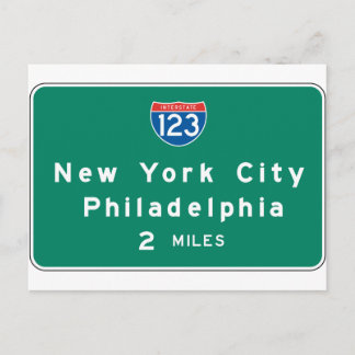 Carte Postale SYMBOLE DE LA ROUTE DE Philadelphie DE New York