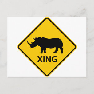Carte Postale SYMBOLE DE LA ROUTE DES PARCOURS DE Rhinoceros