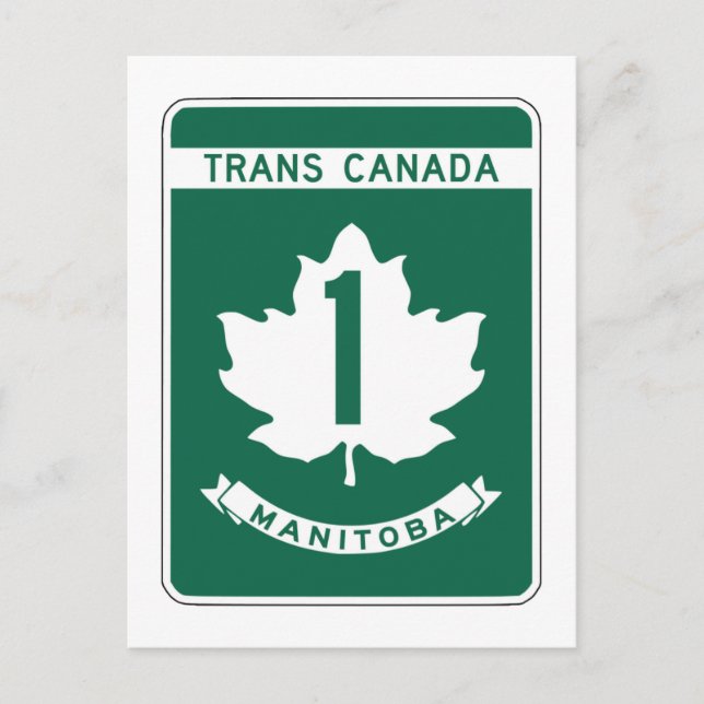 Carte Postale SYMBOLE DE LA ROUTE TRANSCANADA DU Manitoba (Devant)
