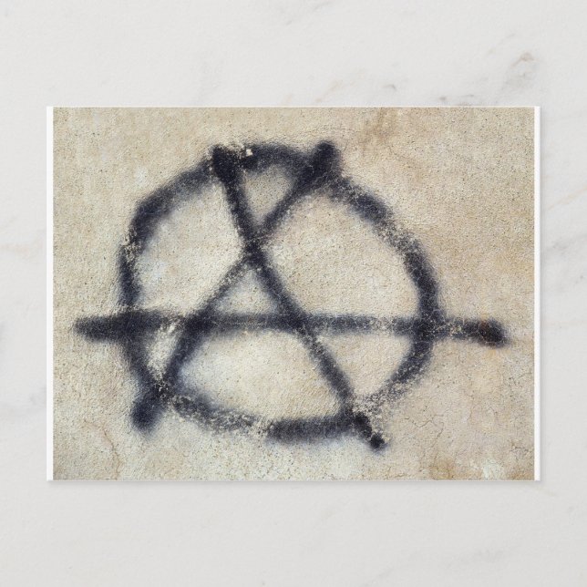 Carte Postale Symbole de l'anarchie peint sur un mur (Devant)