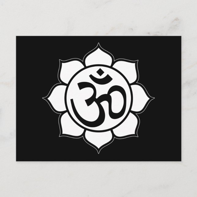 Carte Postale Symbole de l'Aum de fleurs Lotus (Devant)
