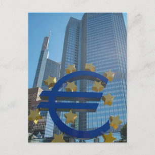 Carte Postale Symbole de l'euro à la Banque centrale européenne