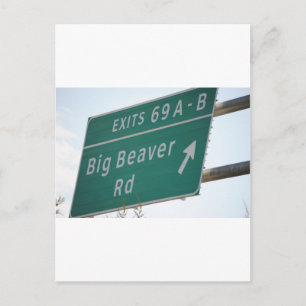 Carte Postale Symbole de l'HIway Big Beaver Road Sortie 69