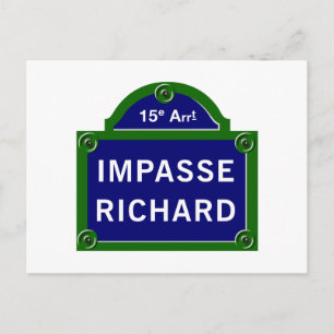 Carte Postale Symbole de l'Impasse Richard, Paris Street