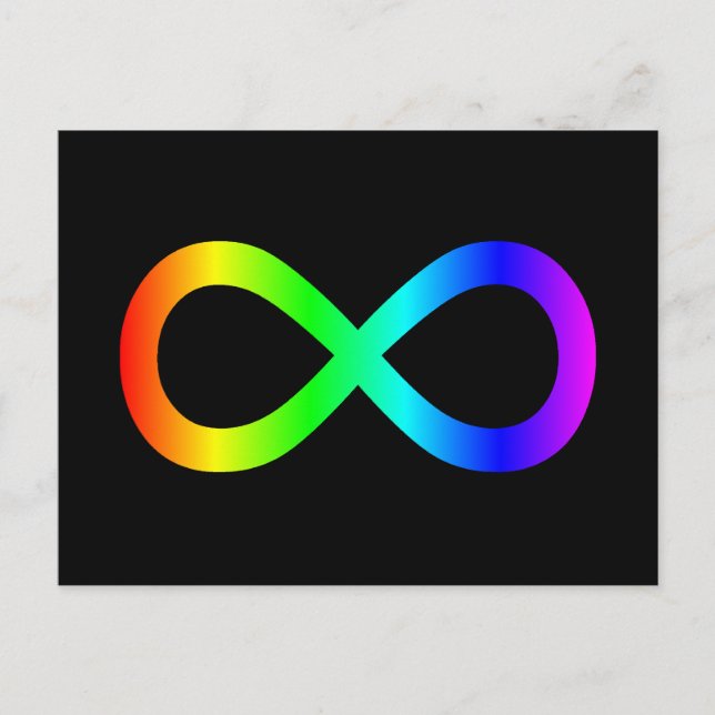Carte Postale Symbole de l'infini arc-en-ciel (Devant)