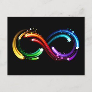 Carte Postale Symbole de l'infini des comètes arc-en-ciel