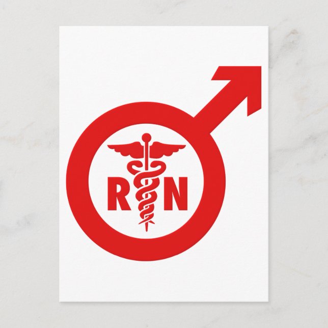 Carte Postale Symbole de l'infirmière masculine Murse (Devant)