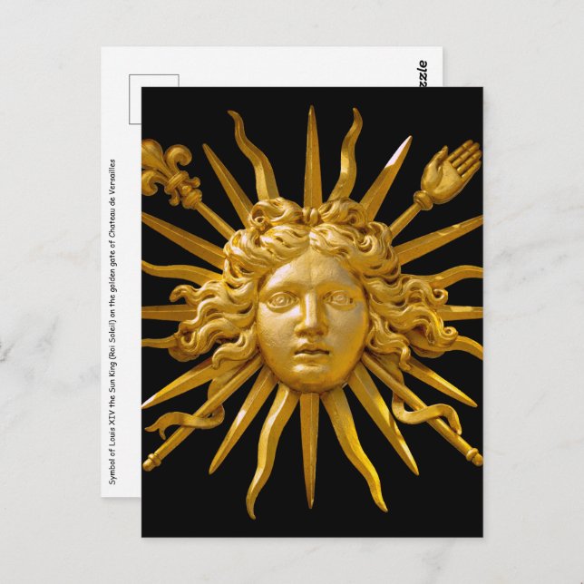 Carte Postale Symbole de Louis XIV le Roi Soleil (Devant / Derrière)