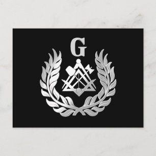Carte Postale Symbole de maçonnerie en argent