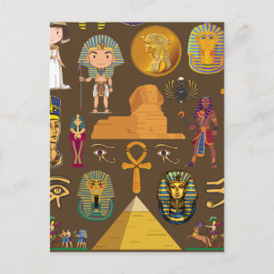 Carte Postale Symbole de motif hiéroglyphique égyptien antique