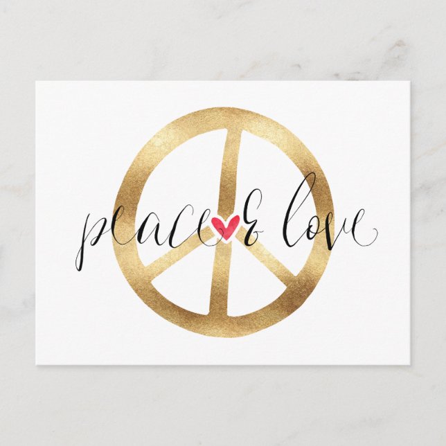 Carte Postale Symbole de paix Gold Inspirational (Devant)