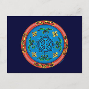 Carte Postale Symbole de paix Medallion Design