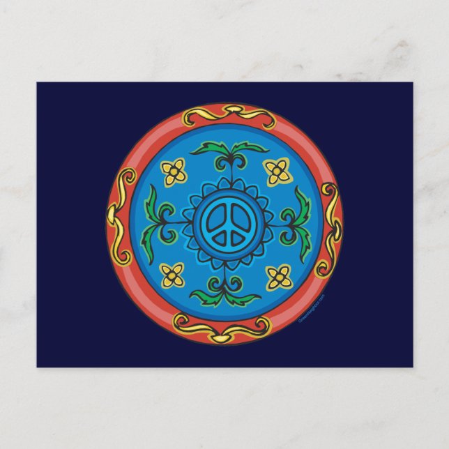 Carte Postale Symbole de paix Medallion Design (Devant)