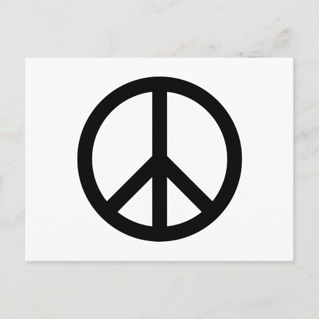 Carte Postale Symbole de paix noir (Devant)
