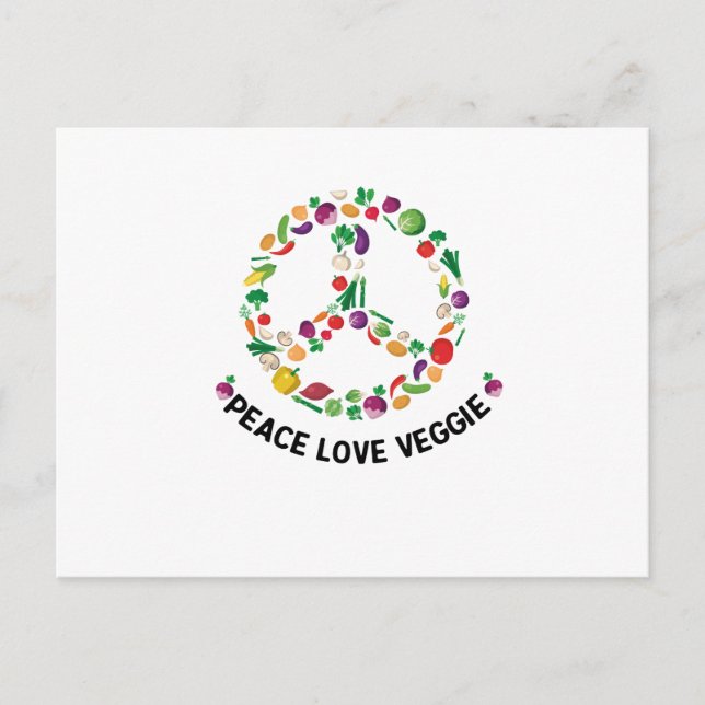 Carte Postale SYMBOLE DE PAIX Veggie Vegetable Vegetable Vegetab (Devant)