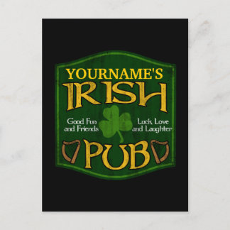 Carte Postale Symbole de pub irlandais personnalisé