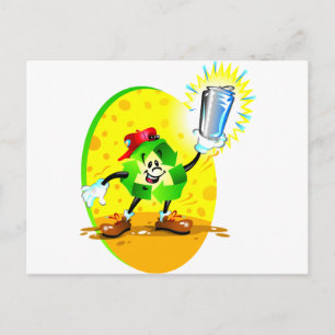 Carte Postale Symbole de recyclage Animé avec boîte en aluminium