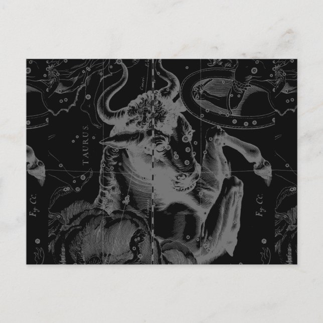 Carte Postale Symbole de Taurus Constellation Hevelius circa 169 (Devant)