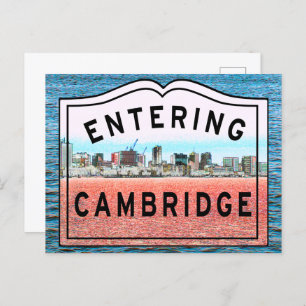 Carte Postale Symbole d'entrée du Massachusetts de Cambridge
