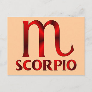 Carte Postale Symbole d'horoscope rouge Scorpio