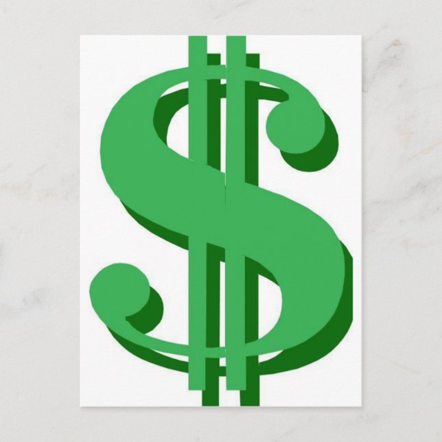 Carte Postale symbole dollar de $ (Devant)
