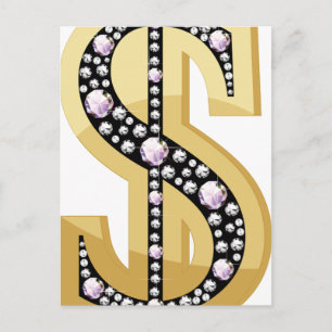 Carte Postale Symbole dollar en diamants 2