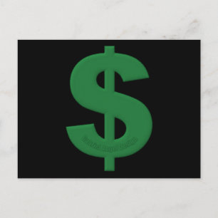 Carte Postale Symbole Dollar Vert