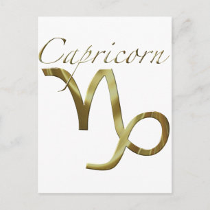 Carte Postale Symbole d'or de Capricorne