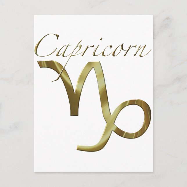 Carte Postale Symbole d'or de Capricorne (Devant)