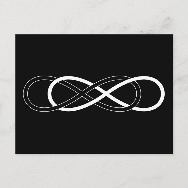 Carte Postale Symbole double infini - noir & blanc (Devant)