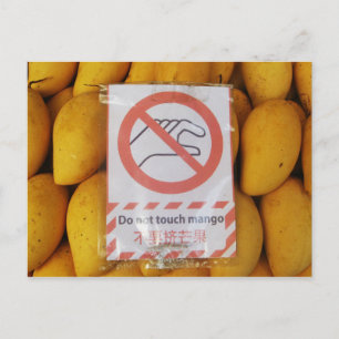 Carte Postale Symbole drôle 'Ne touche pas la mangue'