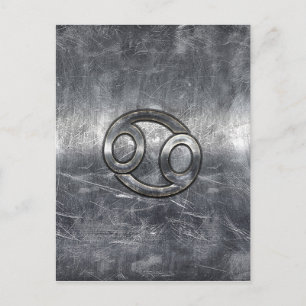 Carte Postale Symbole du cancer du zodiaque en style industriel