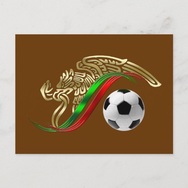 Carte Postale Symbole du drapeau mexicain Logo du football de fo (Devant)
