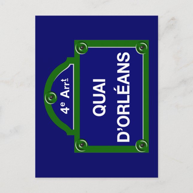Carte Postale Symbole du Quai d'Orléans, Paris (Devant)