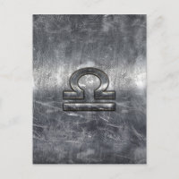 Symbole du zodiaque Balance en acier grunge argent