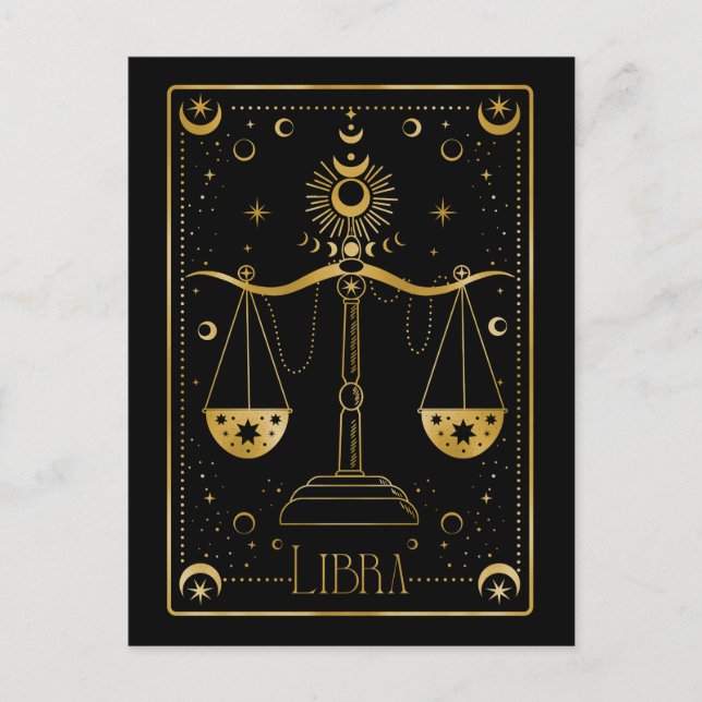 Carte Postale Symbole du zodiaque de Libra (Devant)