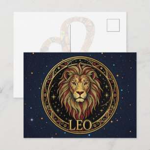 Carte Postale Symbole du zodiaque Lion Leo