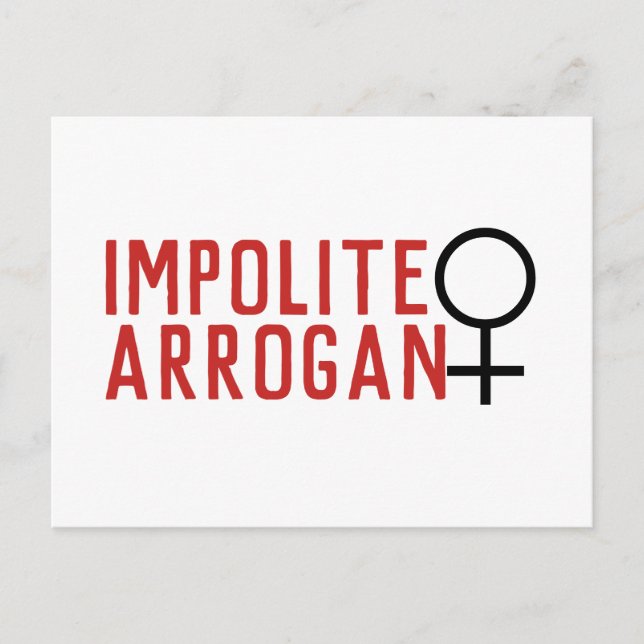 Carte Postale Symbole féminin imppolite Arrogant Femme 2 ligne (Devant)