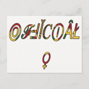 Carte Postale Symbole féminin inversé "OFFICIAL" Imprimer