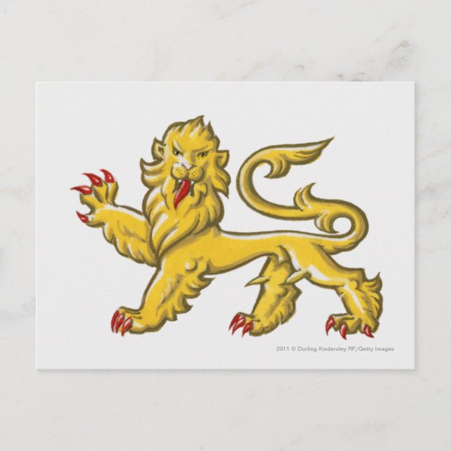 Carte Postale Symbole héraldique de l'état de lion gardant (Devant)
