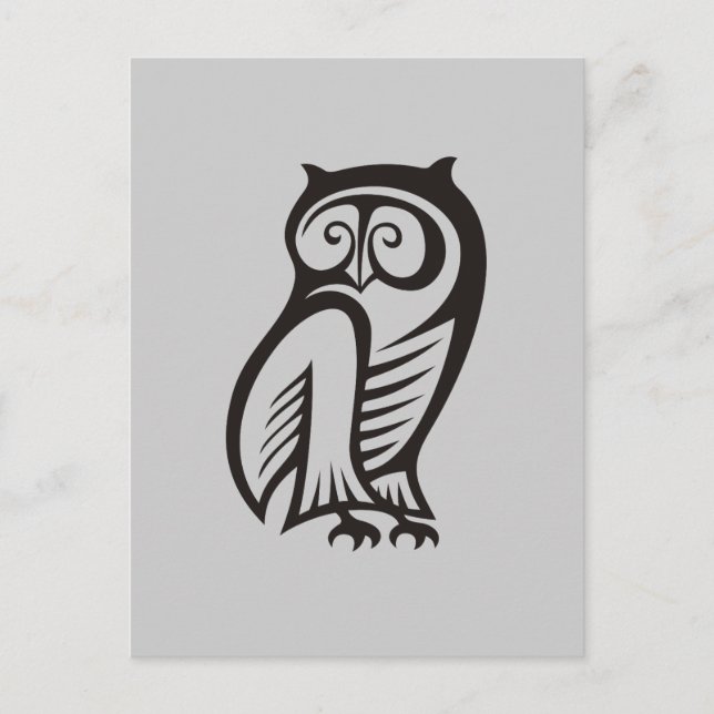 Carte Postale Symbole hibou noir (Devant)