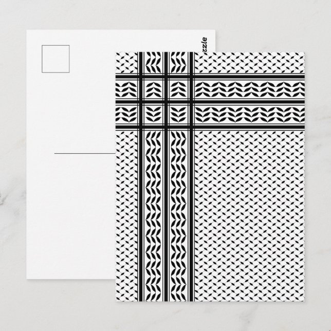 Carte Postale Symbole Keffiyeh de la Palestine Motif de résistan (Devant / Derrière)