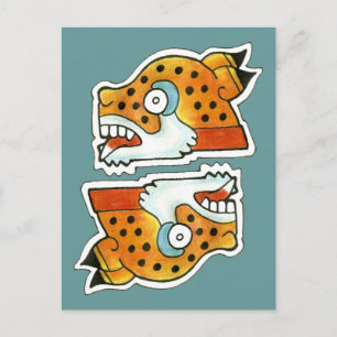 Carte Postale Symbole maya Jaguar