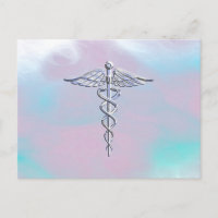 Symbole Médicale Silver Caduceus Mother Pearl