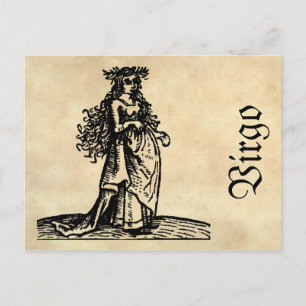 Carte Postale Symbole médiéval de la Renaissance Zodiaque Virgo